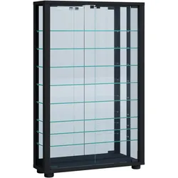 VCM, Vitrine + Buffetschrank, Sammel Wandvitrine Holz Glas Vitrosa Mini Spiegel (59 x 18 x 91 cm)