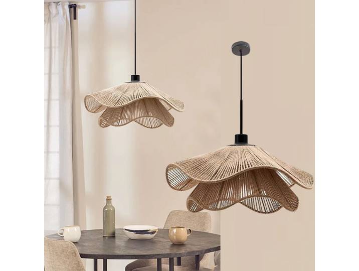 Nordique minimaliste LED lustre Vintage corde E27 suspension salle à manger salon décoration de la maison atmosphère suspension