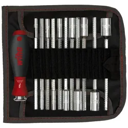 Wiha Schraubendreher mit Wechselklingen Set SYSTEM 6 Sechskant-Steckschlüssel 13-teiliges Set mit Rolltasche - 27713