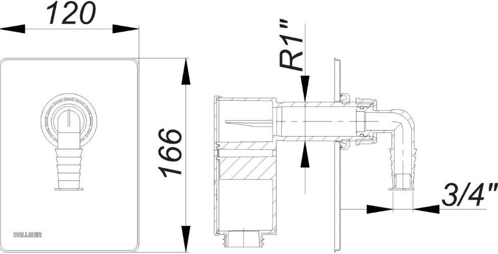 Dallmer Anschlussset Waschgeräte-Siphon 400 Vario.1, Montagezubehör, 140418,