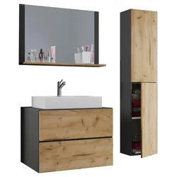 Badezimmer Lendas 4-tlg. ca. 114 cm Honigeiche/Anthr.