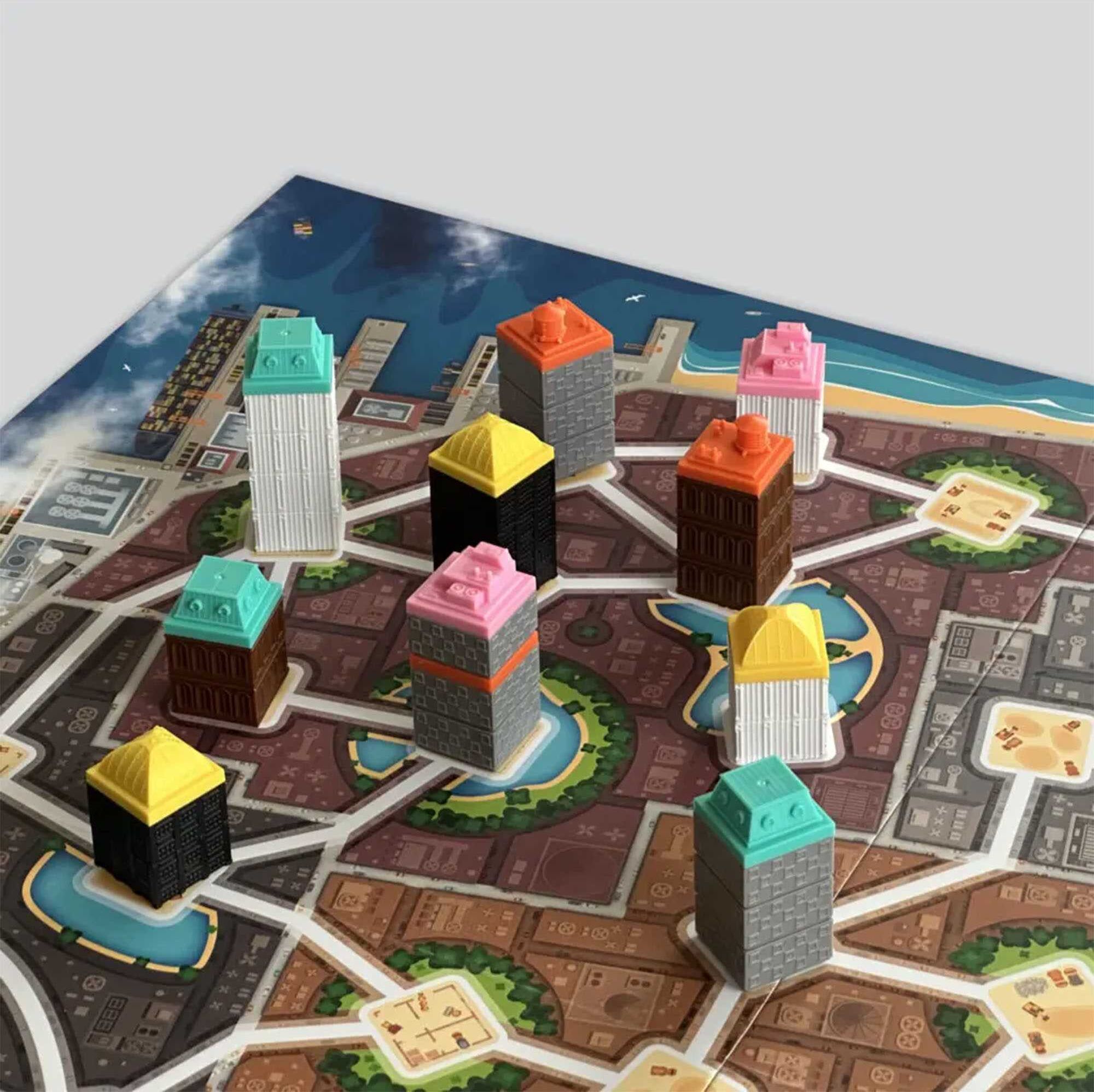 Tower Up Board Game by Monolith Board Games - Competitive Urban Construction Gameplay for Family Game Nights