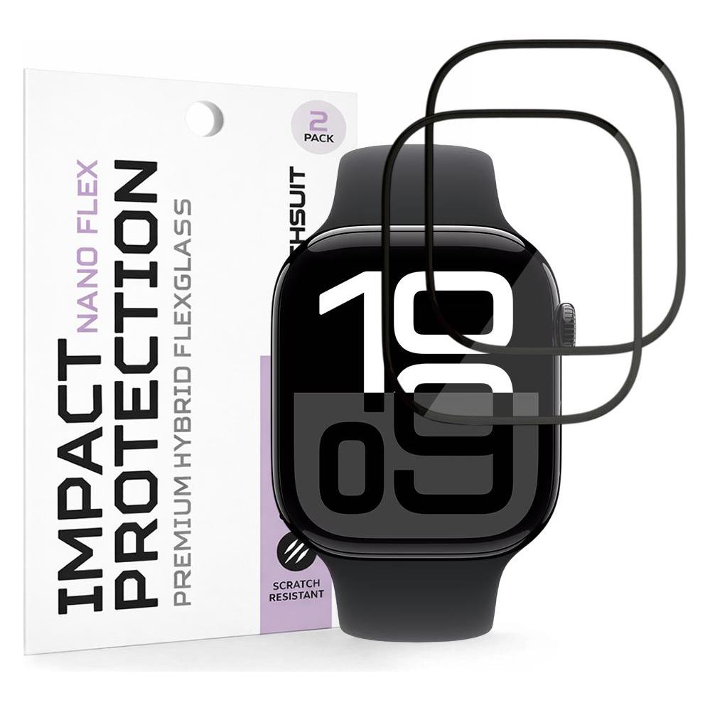 Techsuit - Nano Flex (2 pack) - Apple Watch 10 46mm / 11 46mm - Black (66919989)