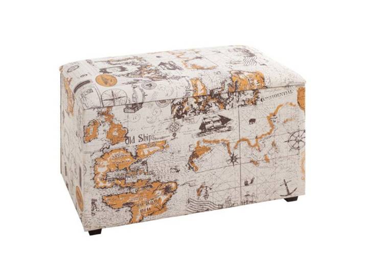 Coffre de Rangement Vintage  Monde  65cm Naturel