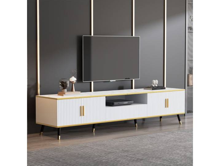 Meuble TV - 200x40 - Portes - Multicolore - Pour Maison - confort optimal - style contemporain - haute qualité