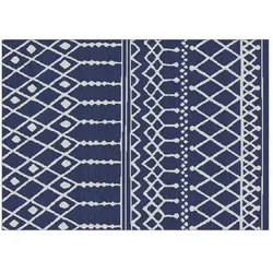 Webteppich   ¦ blau ¦ Synthetische Fasern ¦ Maße (cm): B: 133