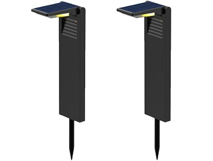 Lot de 2 balises solaires à planter LED blanc froid OSTRY H41cm Lumière Extérieur\, Eclairage Solaire pour Jardin Chemin