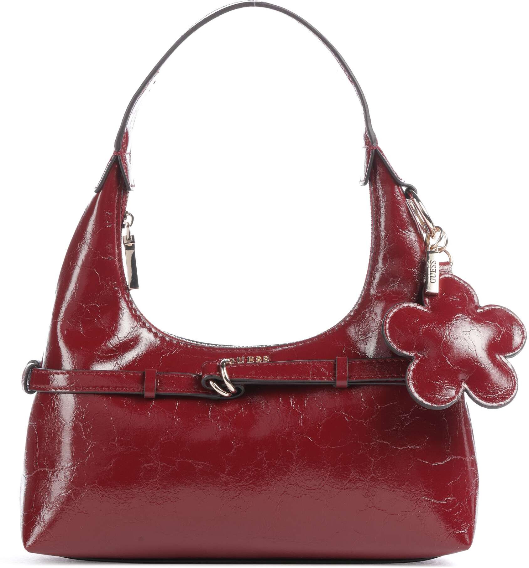 Guess Taylor Mini   Leer Schoudertas   rood