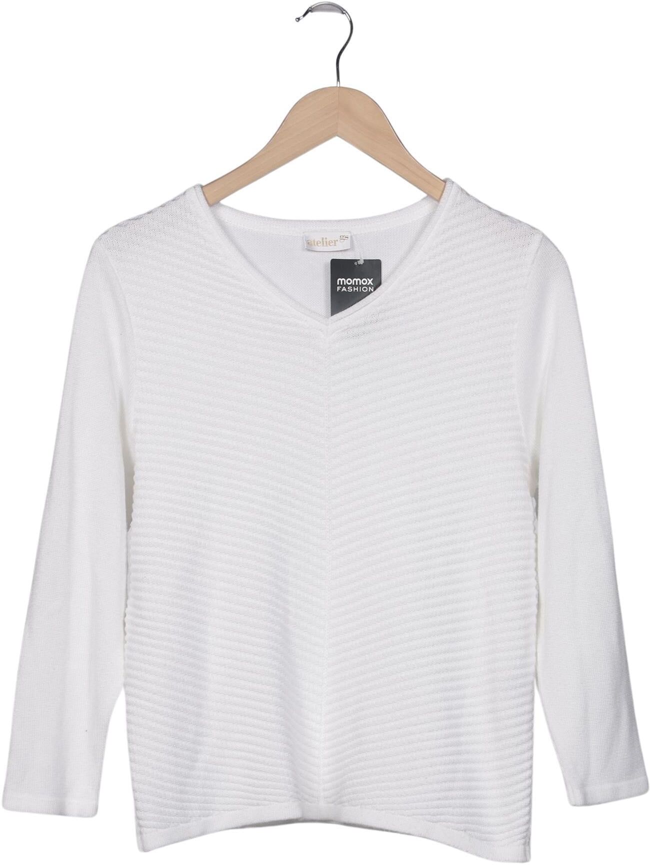 Atelier Goldner Schnitt Damen Pullover, Weiß, Gr. M, Synthetik - Second Hand