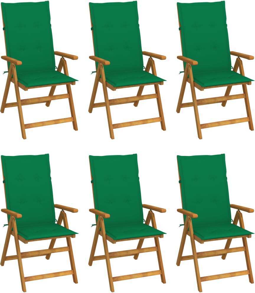 Maison Exclusive - Klappstühle 6 Stk. mit Auflagen Massivholz Akazie