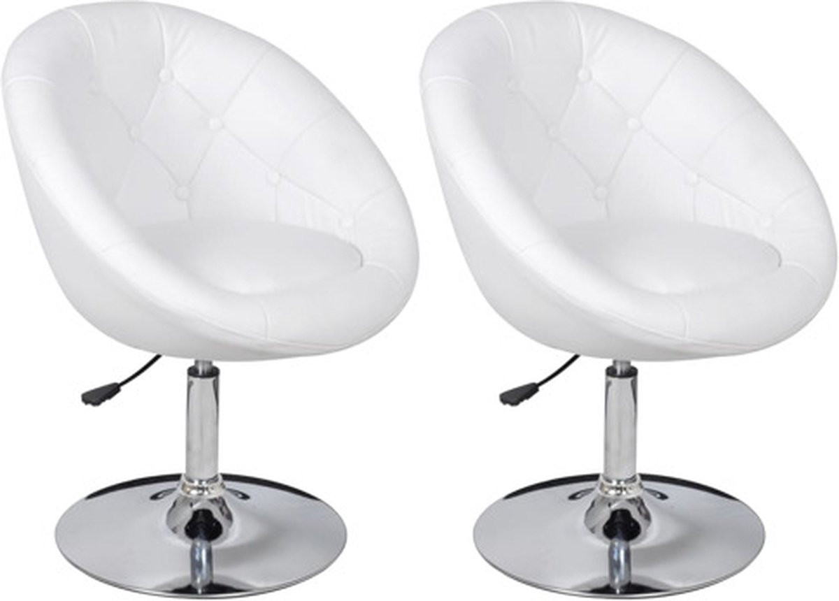 vidaXL Barstoelen set van 2 - Wit kunstleer