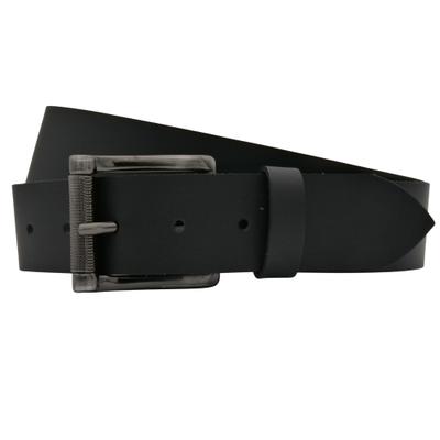 Ledergürtel ANNAMATONI "AnnaMatoni Herren Ledergürtel Zeitloses Design Gürtel 4cm breit", Herren, Gr. TW100 - 115cm Gesamtlänge, schwarz (schwarz790), 100% Leder, Gürtel Ledergürtel