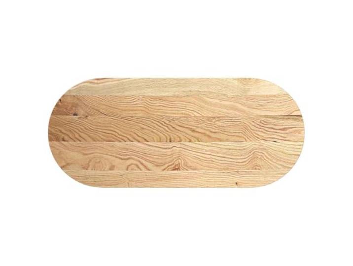 KLGBNCVE Tischplatte 140x60x4 cm Massivholz Eiche Oval Vielseitig als Couchtisch, Beistelltisch, Stehtisch, Pflegeleicht, Einzigartige Maserung