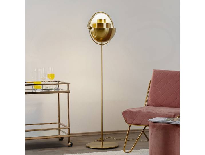 Multi-Lite Stehleuchte messing/messing, Höhe 148 cm - GUBI - Wohnzimmer - Design - Metall - Einflammig