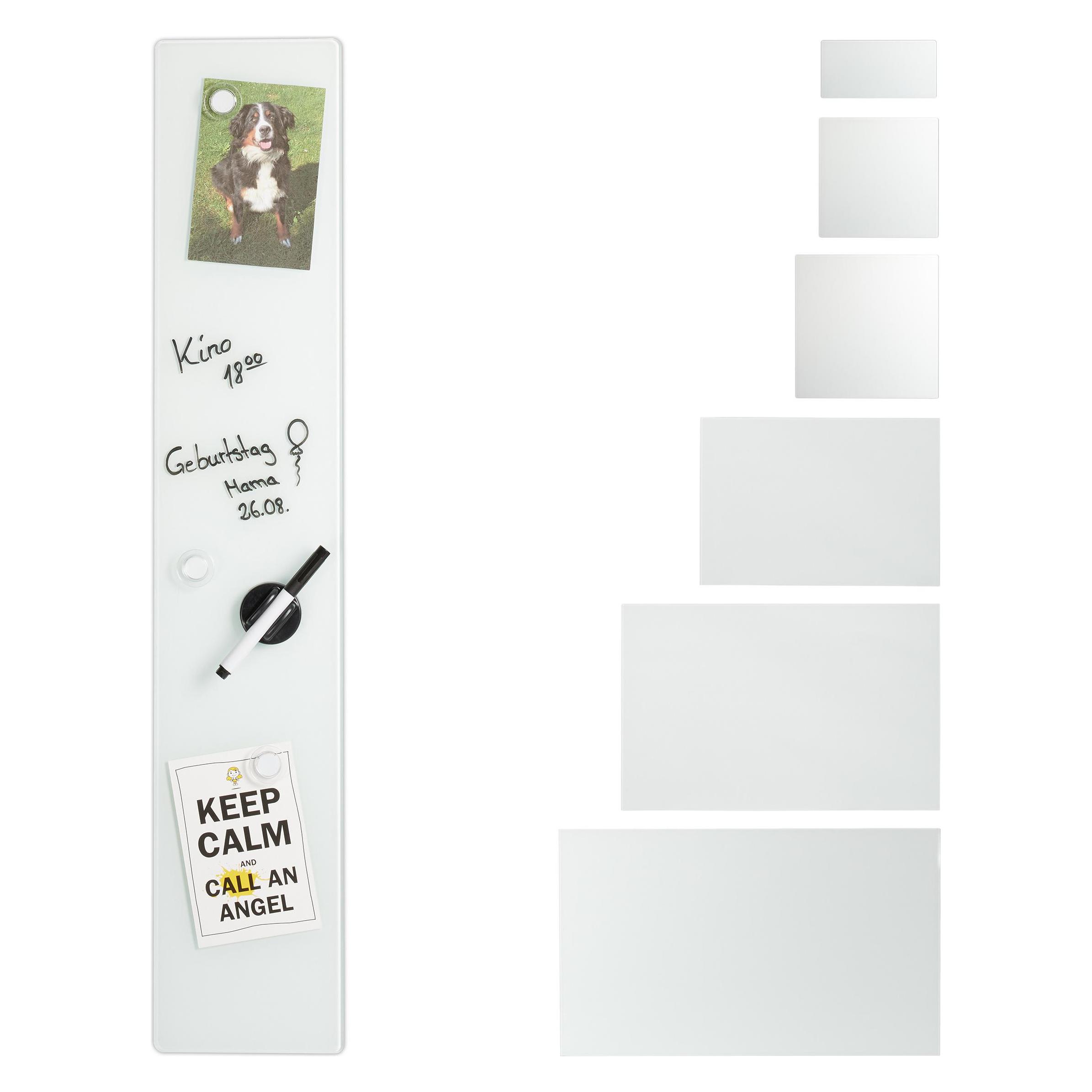 Relaxdays Glas-Magnetboard (Magnettafel, Pinnwand, 80 x 15 cm) (4052025904319)