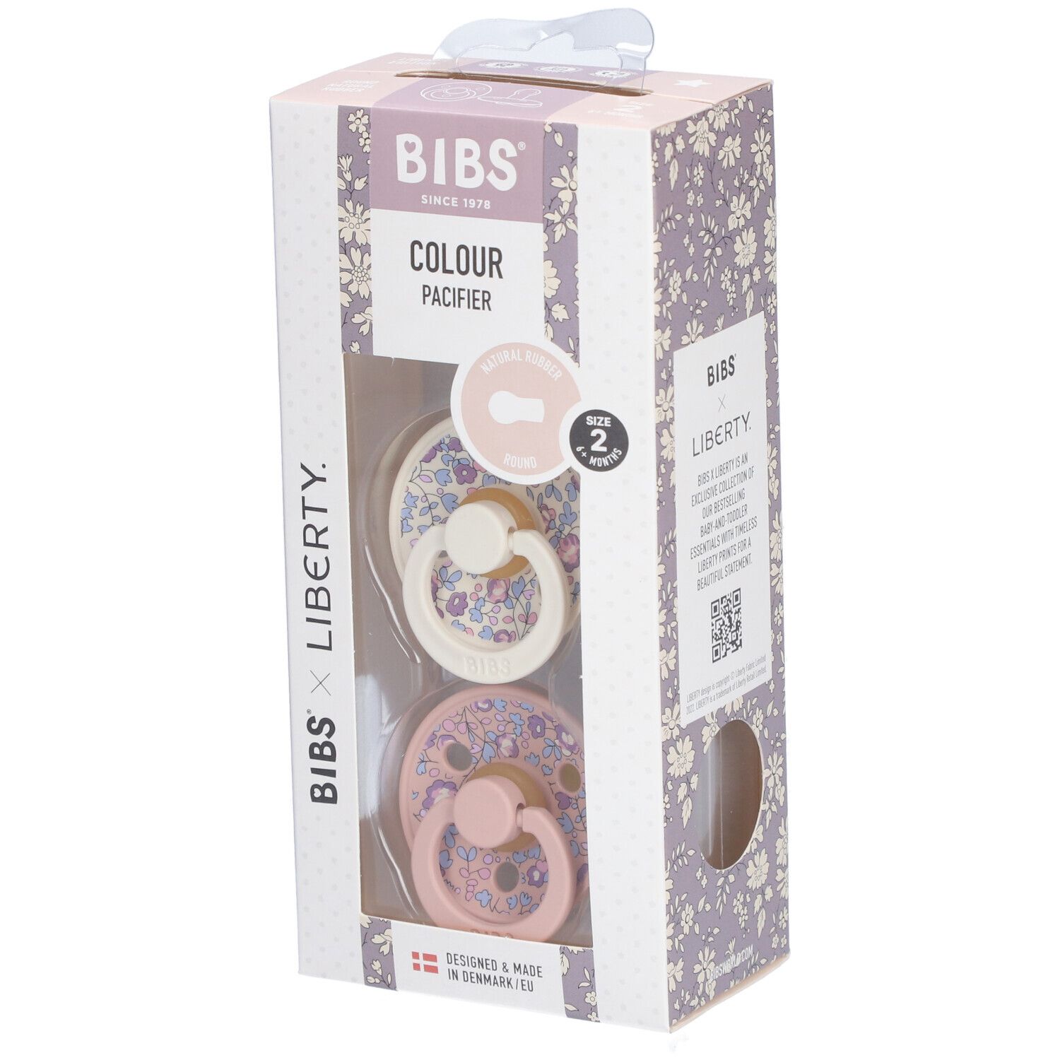 Bibs Fopspeen Liberty Eloise Blush Duo 6-18 2 St Schnuller
