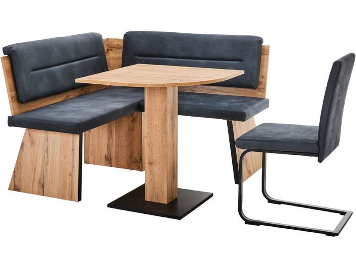 massivline&more Eckbankgruppe Treviso, (3-tlg), besteht aus Tisch, Eckbank, Freischwinger