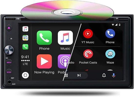 8-Zoll Doppel-DIN Android Auto Stereoanlage mit Touchscreen, GPS-Navigation, Bluetooth, RDS-Radio, WLAN, USB-Anschluss und 12-LED-Rückfahrkamera