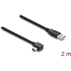 Delock USB 2.0 Kabel Typ-A Stecker zu Typ Mini-B Stecker rechts gewinkelt 2 m