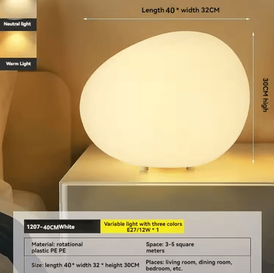 Inspire Curations Cobblestone LED Table Lamp Modern Minimalist Night Light For Bedroom & Home Decor length 40cm changeable