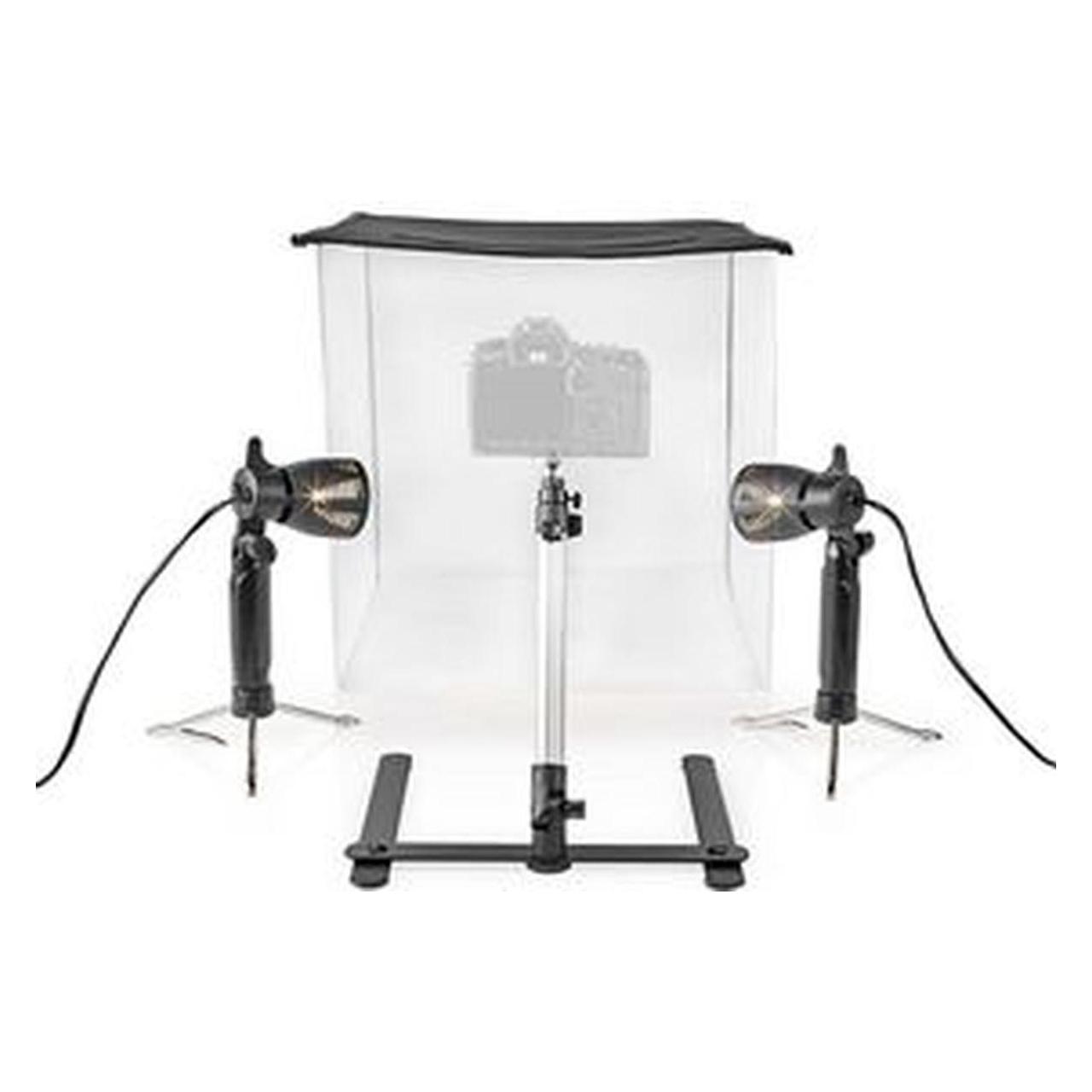 Nedis Foto Studio Kit | 400 lm | Faltbar | Hintergründe inkl. | Tragetasche enthalten | Schwarz (SKT010WT)