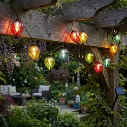 Solarleuchte LED Lichterkette Ballons Außenleuchte Gartendeko bunt L 380 cm