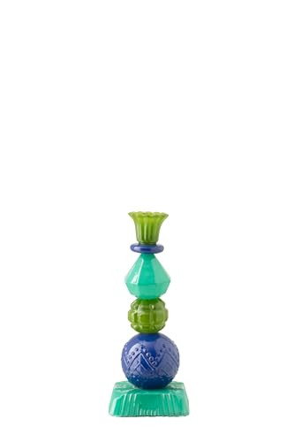 J-Line Kandelaar van glas in azuurblauw/blauw, klein