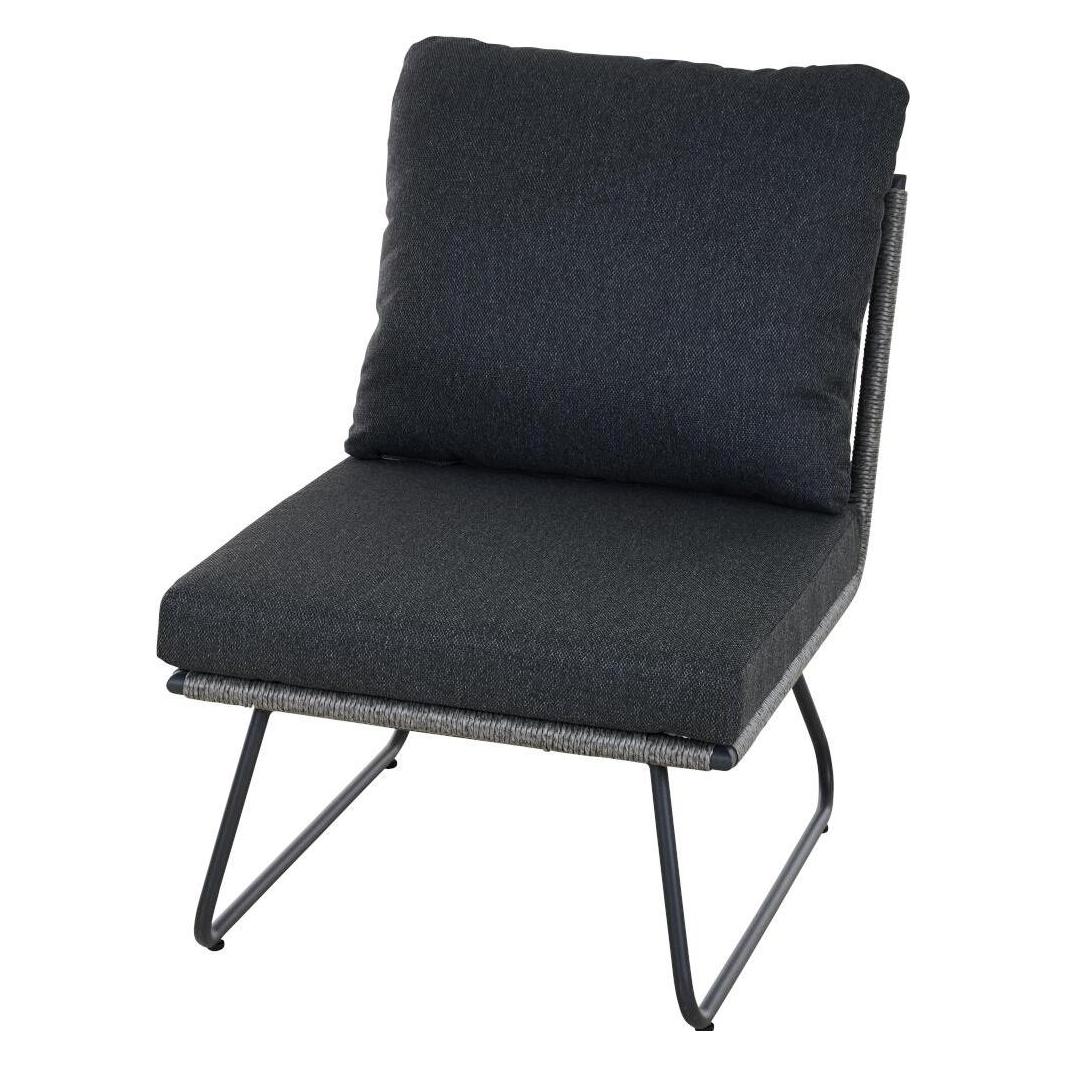 Siena Garden Kansas Lounge Mittelsofa, grau Alu, Geflecht, inkl. Kissen (T59867)