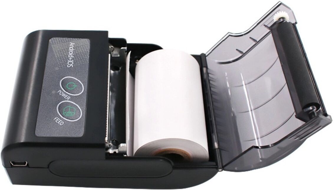 INF Tragbarer Thermischer Bondrucker (USB + Bluetooth) — 58mm Papier, 1500mA Akku, 90mm/s, 203DPI, 55m Bluetooth-Reichweite