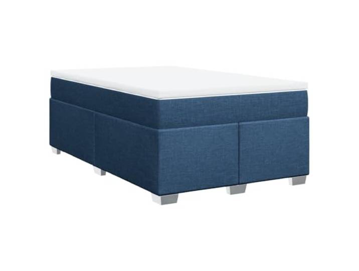 Makastle Boxspringbett mit Matratze Blau 120x200 cm Stoff Taschenfederkernmatratze