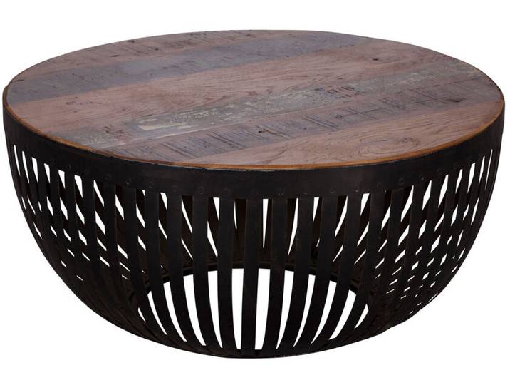Couchtisch Nisha rund braun/schwarz