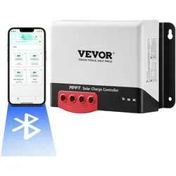VEVOR 50A 12V 660W / 24V 1320W MPPT Solarladeregler Solarregler Solarmodul Laderegler mit TTL-Kommunikationsschnittstelle Kompatibel mit Deep-Cycle-Batterien wie AGM-, Gel-, Flut- und Lithiumbatterien