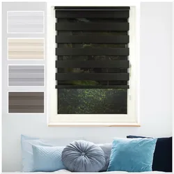 Ondeco Doppelrollo Just Klemmfix  Seitenzugrollo Blickdicht Klemmfix Farbe: Anthrazit, Größe: 100x160 cm