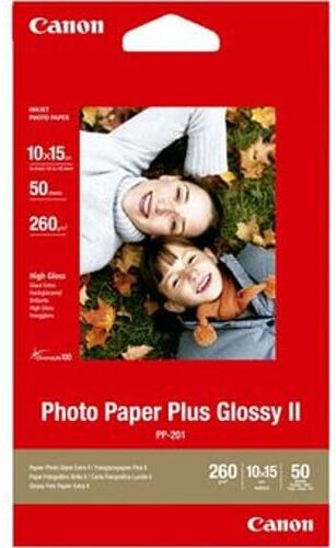 Canon PP-201 Papel fotográfico brilhante Plus II   10 x 15 cm 265 g 50 folhas