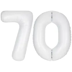 XL Folienballon weiß Zahl 70