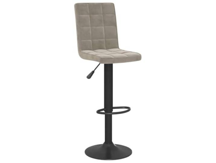 GPUTYGHN Barhocker Hellgrau Samt, Höhenverstellbar, Drehbar Stahlgestell, schwarze Pulverbeschichtung, Fußstütze, 360 Grad drehbar, 110 kg pro Sitzplatz