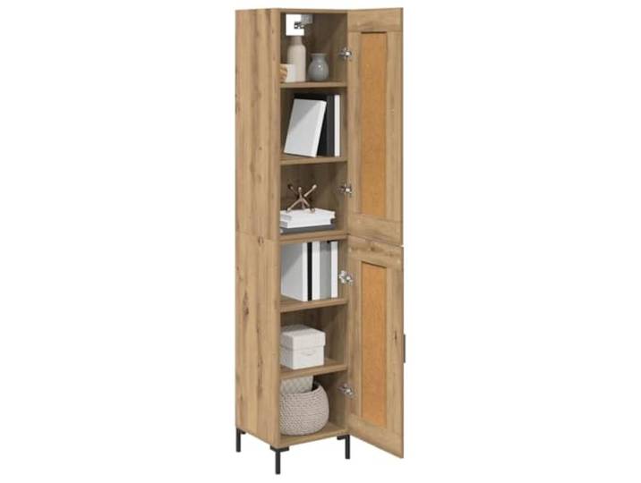 KTHLBRH Anrichte Eiche Handwerk 34,5 x 34 x 180 cm Massivholz, 4 Etagen, verstellbar, modern, für Wohnzimmer oder Eingangsbereich
