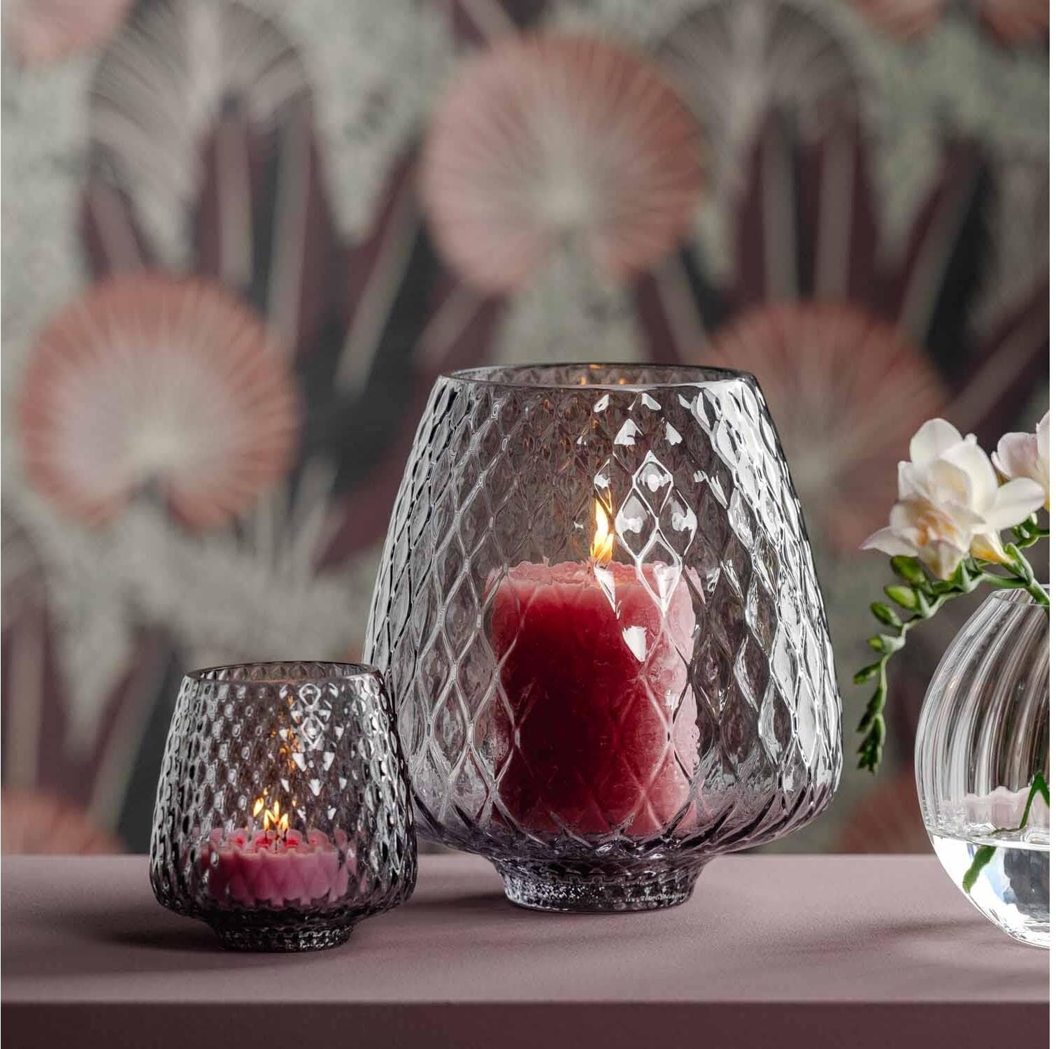 Windlicht LEONARDO "Giulia 18 x 21 cm", grau, Glas, Kerzenhalter, Windlicht grau Einheitsgröße