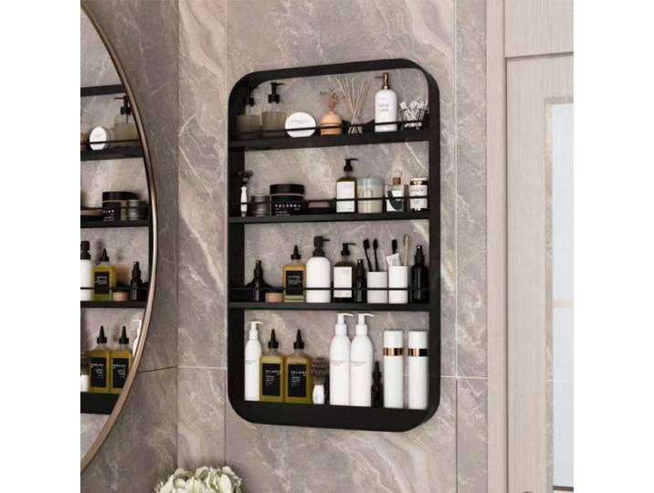 Étagère murale pour toilettes, lavabo de salle de bain, cosmétiques, étagère de rangement murale sans perçage