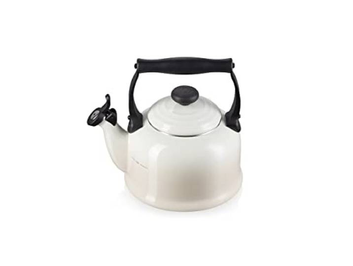 Le Creuset Bouilloire Traditionelle avec Sifflement\, Pour Cuisinière\, Acier Émaillé\, 2\,1 L\, Meringue\, 40102027160000