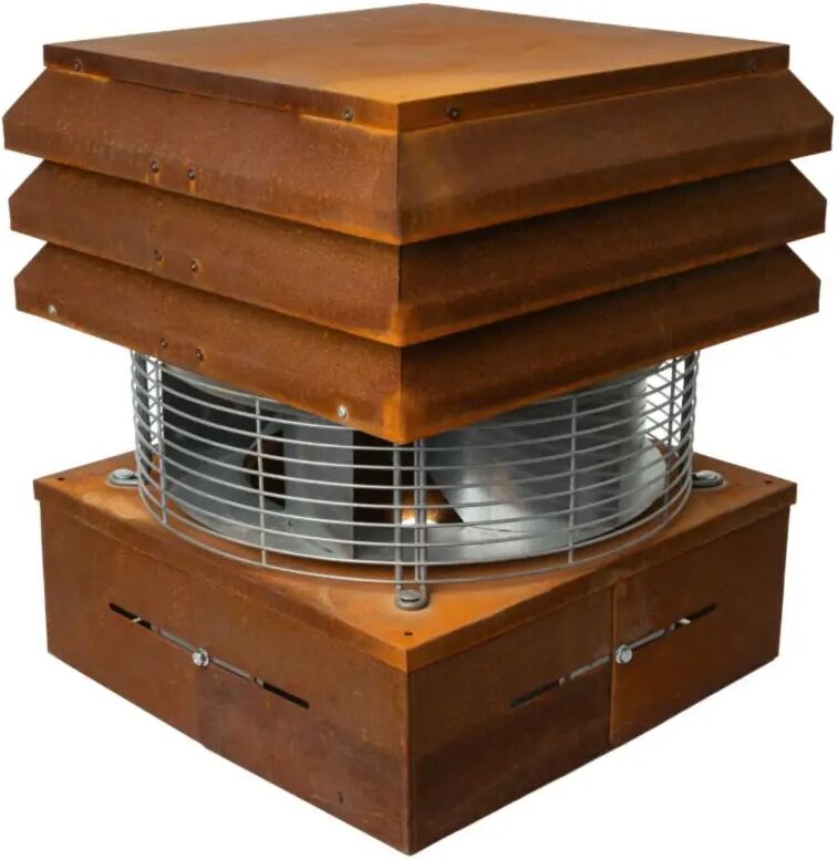 Gemi Elettronica Rauchsauger professionell corten modell quadratisch für kamin schornsteinventilator gemi