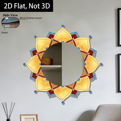 Fusion Finds Mandala Wall Mirror Acrylic Floral Decor For Yoga Room, Living Room & Office Mandala Wall Mirror Acrylic Floral Decor For Yoga Room, Living Room & Office