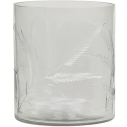 Chic Antique Gläsernes Hurricane mit Schliff, H12/Ø10 cm, klar