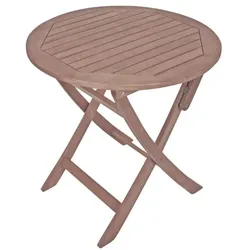 Garden Pleasure Holz-Gartenklapptisch »Stockholm« rund Ø 70 cm braun, 70x73x70 cm