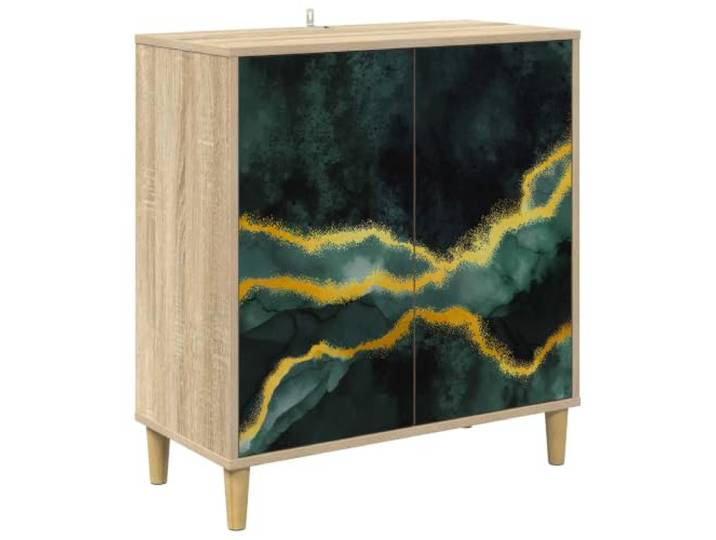 HFXHIJXQ Sideboard Sonoma 69 x 33 x 75 cm Kommode Anrichte WIJHE Kompakter Schrank mit Muster und erhöhten Füßen für viel Stauraum in Wohnzimmer, Esszimmer oder Schlafzimmer.