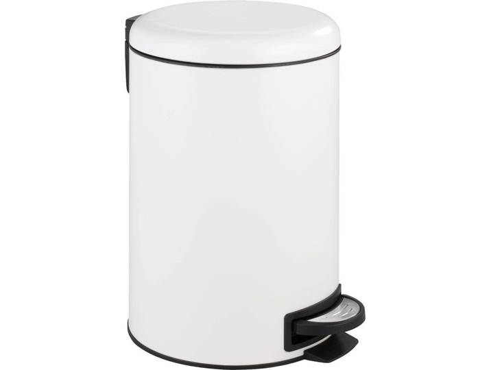 Mülleimer WENKO Leman , weiß, B:25cm H:38cm T:32cm, Stahl, Mülleimer, Mülleimer, 13 Liter Fassungsvermögen