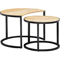 Couchtisch-Set Wohnling 2er-Set Holz/Schwarz