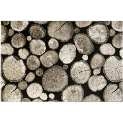 WECONhome Teppich Logs WH-28341-090 schwarz 200 cm x 200 cm