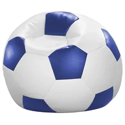 Linke Licardo Fußball-Sitzball Kunstleder weiß/blau Ø 90 cm