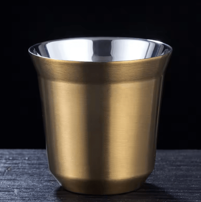 Inspire Curations 80ML Stainless Steel Espresso Cups Double Wall Insulated Mini Coffee Mugs golden